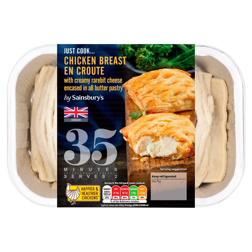 Sainsbury's Just Cook British Chicken Breast Rarebit En Croute x2 440g