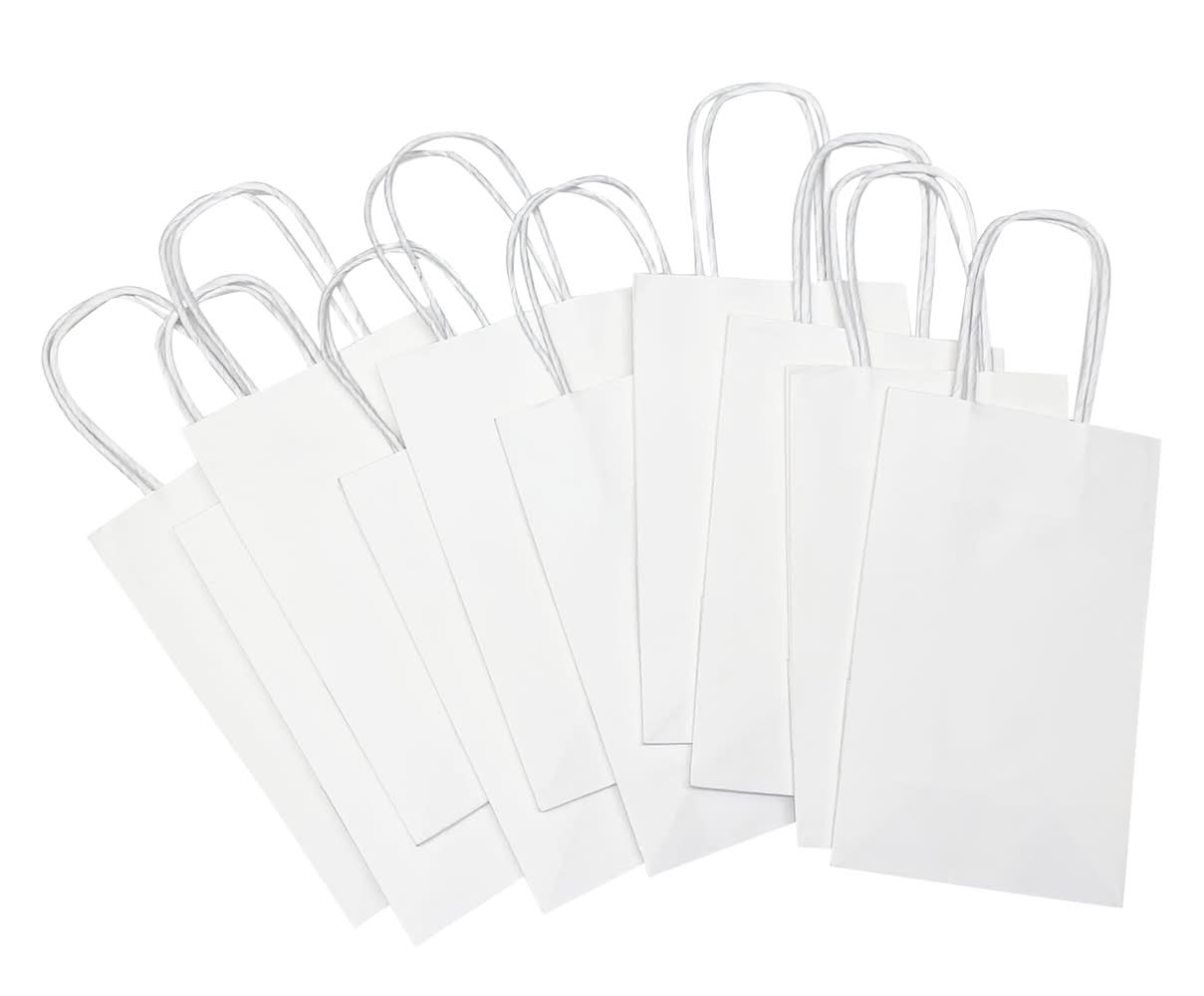 Small Kraft Gift Bags 8-Pack White