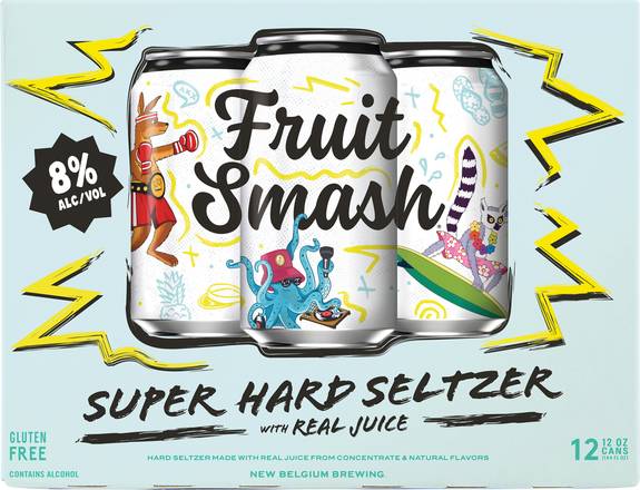 Fruit Smash Assorted Flavors Super Hard Seltzer (12 ct, 12 oz)