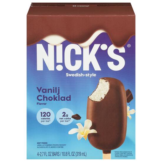 N!Ck's Swedish-Style Vanilj Choklad Vanilla Flavored Frozen Dessert(4 Ct)
