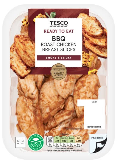 Tesco Bbq, Ready To Eat Smoky & Sticky Roast Chicken Breast Slices (160g)
