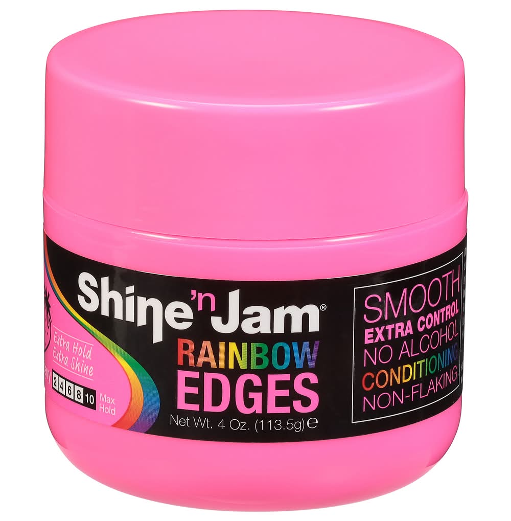 Shine 'n Jam Ampro Rainbow Edges Hair Gel, Strawberry (4 oz)