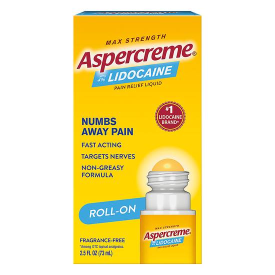 Aspercreme 4% Lidocaine Roll-On Pain Relieving Liquid