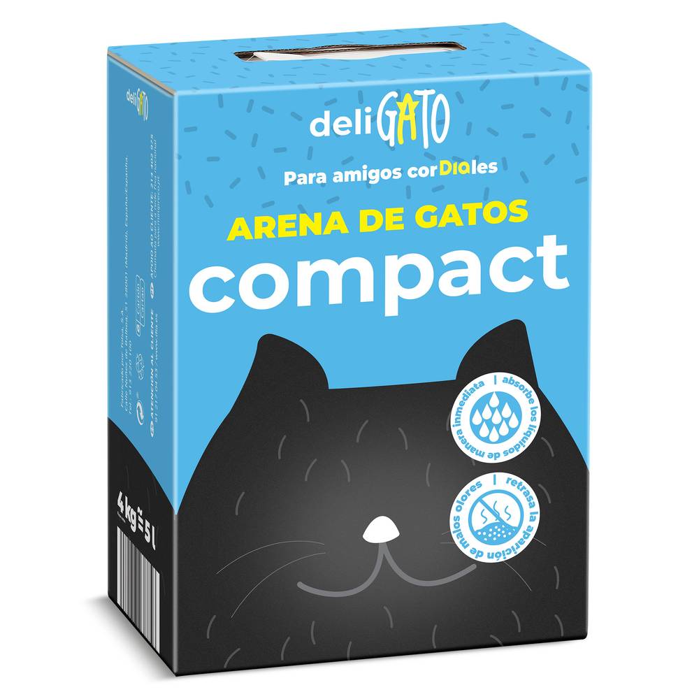 Arena Para Gatos Compacta Deligato Dia Caja 4 Kg