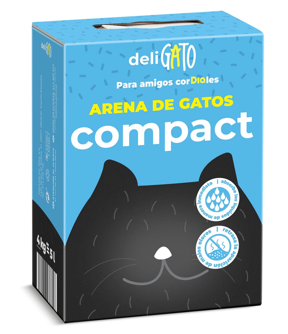 Arena Para Gatos Compacta Deligato Dia Caja 4 Kg