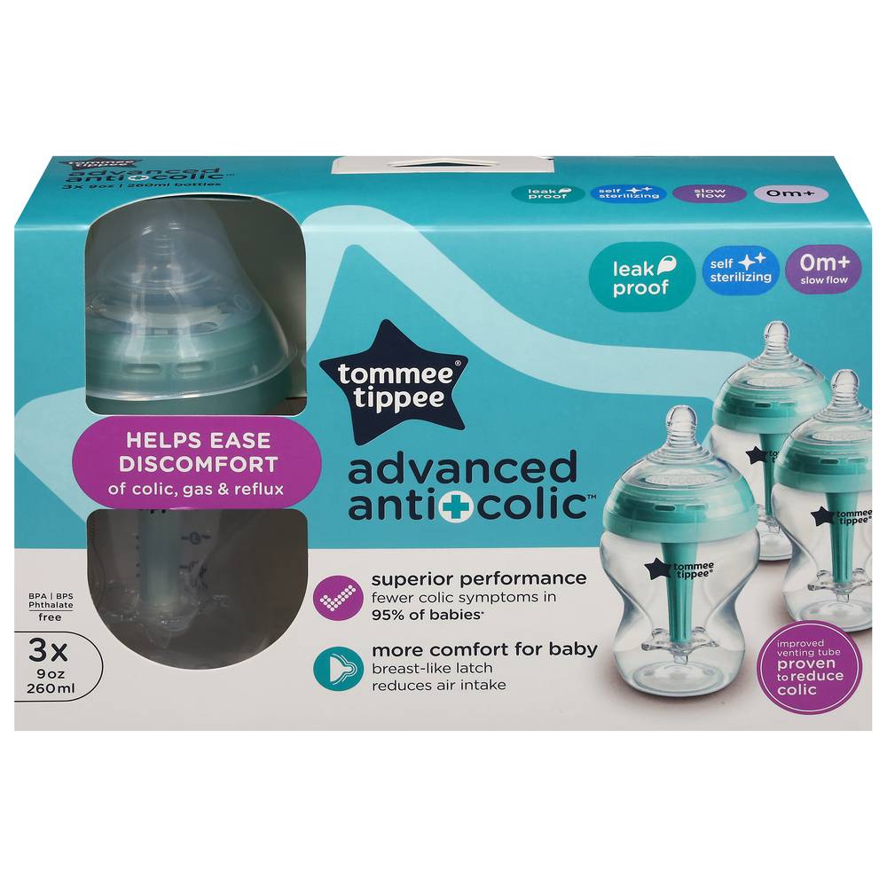 Tommee Tippee Advanced Anti + Colic 0 M+ Biberones (3 ct)