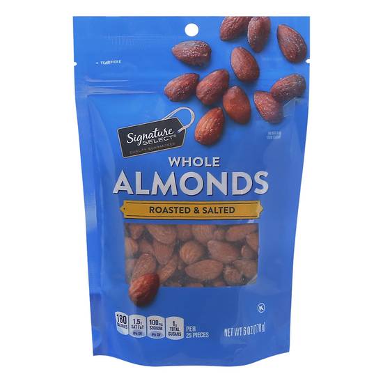 Signature Select Roasted & Salted Whole Almonds (6 oz)