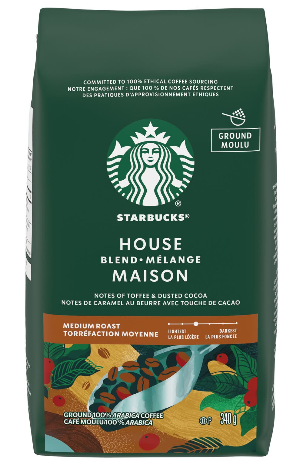 Starbucks House Blend Medium Roast Ground Arabica Coffee (340 g)