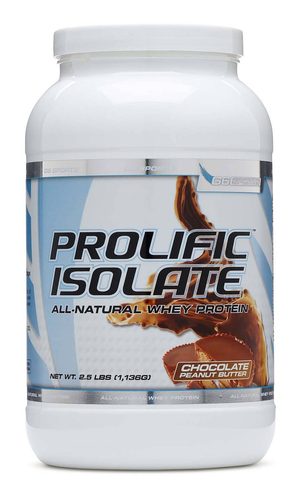 G6 Sports Prolific Isolate Protein Powder Drink, Chocolate-Peanut Butter (2.5 lbs)
