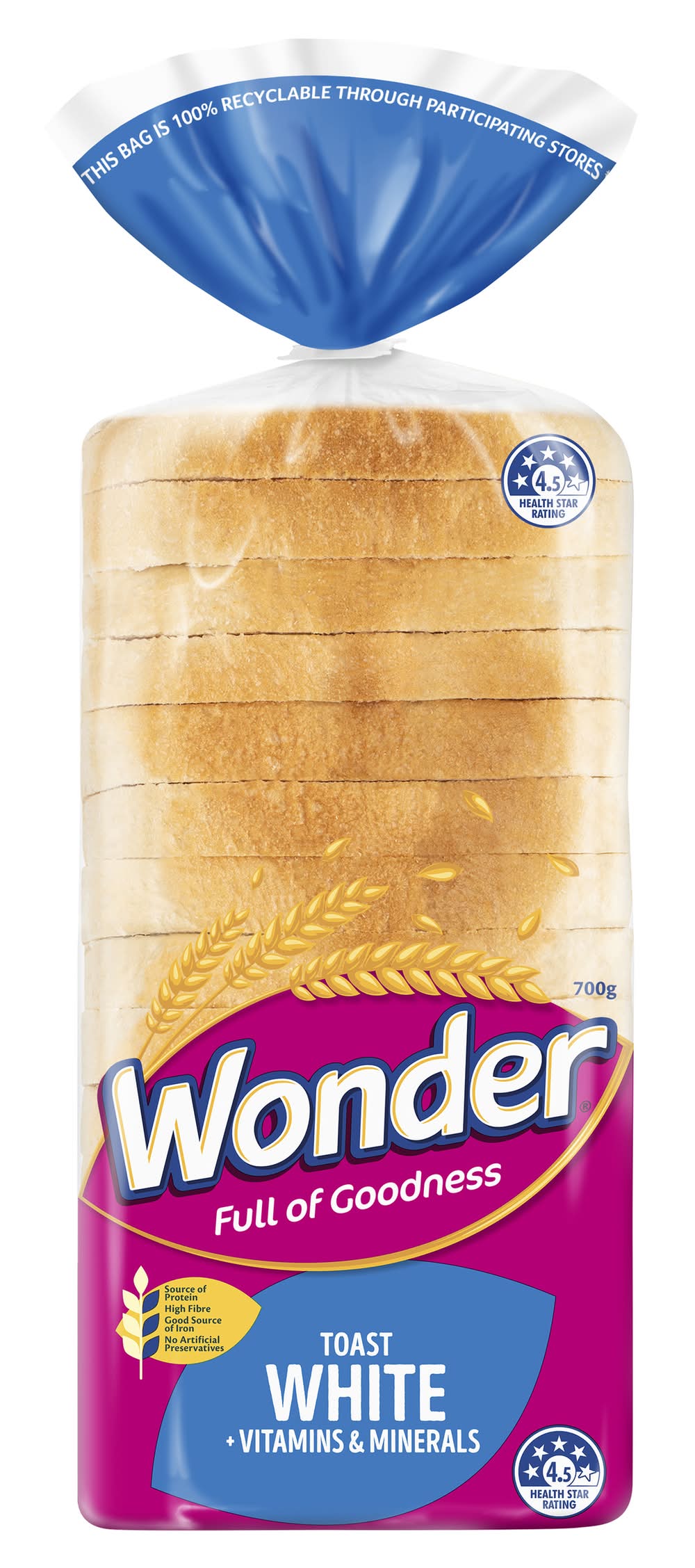 Wonder Vitamins & Minerals Toast White Bread (700g)