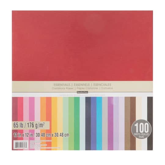 Recollections Essentials Cardstock Paper, 12x12 in, Assorted (100 ct)