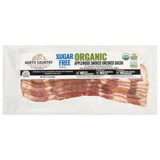 North Country Smokehouse Sugar Free Organic Applewood Bacon (8 oz)