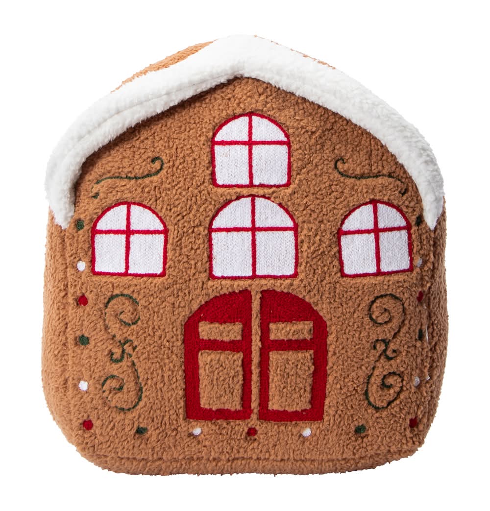 Christmas Snow Cool Gingerbread House Plush Pillow Gingerbread House