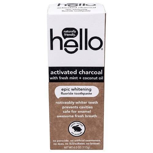 Hello Activated Charcoal Whitening Fluoride Toothpaste - 4.0 oz