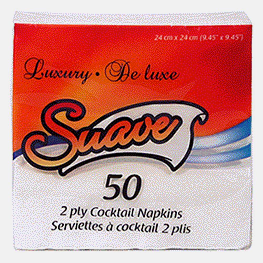 Suave luxury serviettes cocktail 2 plis (50 unités) - suave cocktail napkins, 9.45"*9.45" (50 ct)