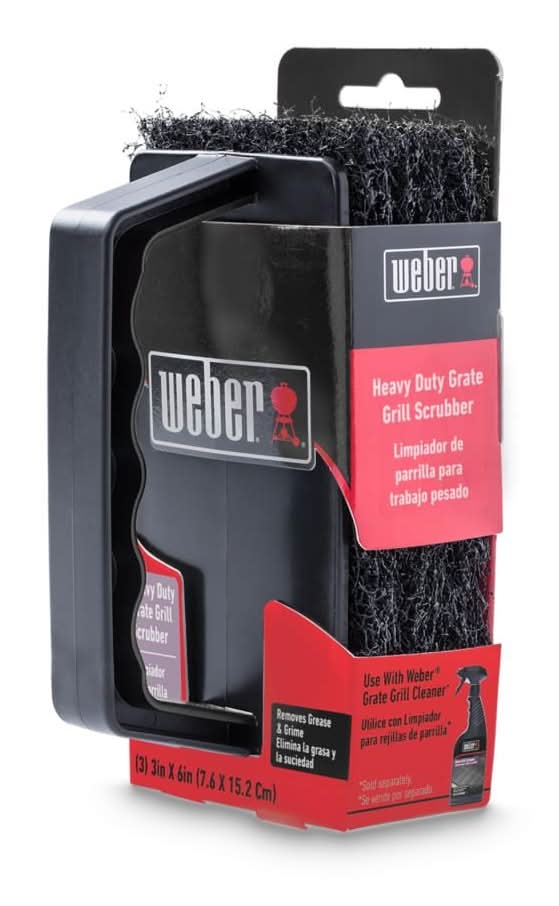 Weber Nylon Grill Scouring Pad 6-in Plastic Handle