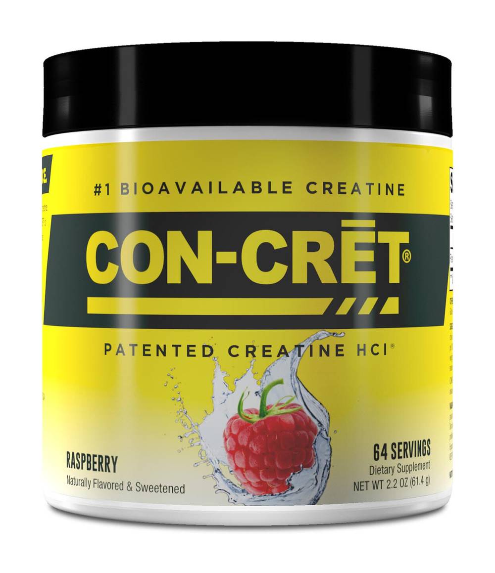 CON-CRĒT Patented Creatine Hci Powder, Raspberry (2.2 oz)