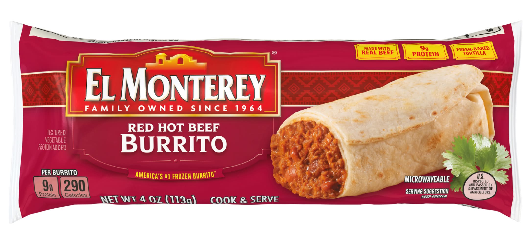El Monterey Red Hot Beef Burrito Single Serve (4 oz)