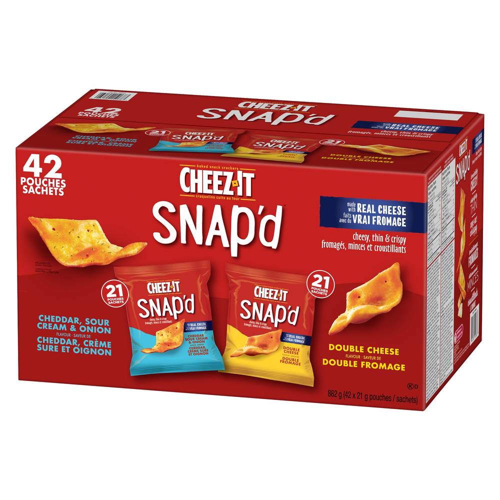 Cheez-It, Snap'D Baked Cracker, Variety Pack, 42 × 21 G