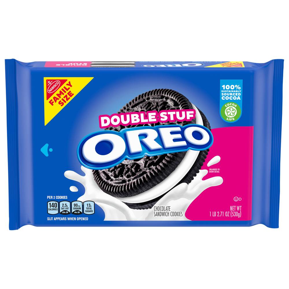 Oreo Family Size Double Stuf Chocolate Sandwich Cookies (530 g)