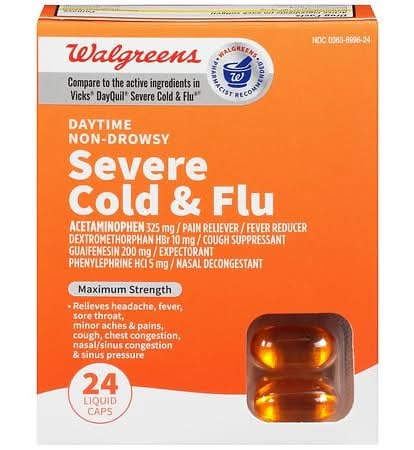 Walgreens Daytime Severe Cold & Flu Liquid Caps