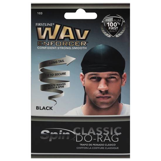 Wav Enforcer Black Spin Classic Do-Rag