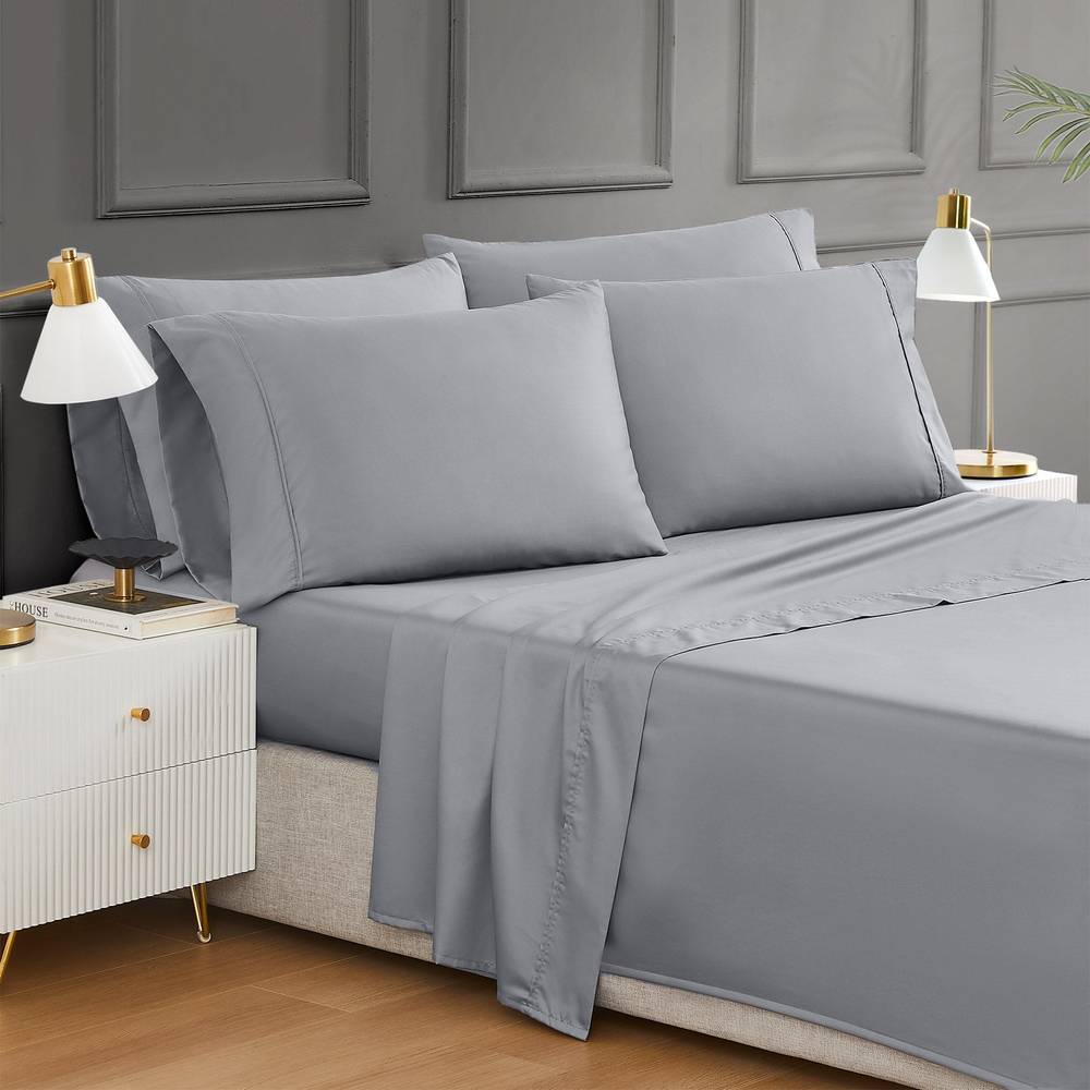 Hotel Signature Sateen - Ensemble De Draps En Coton Égyptien À Contexture De 400 Fils Pour Grand / Hotel Signature Sateen - Egyptian Cotton 400 Thread Count 6-Piece Queen Sheet Set
