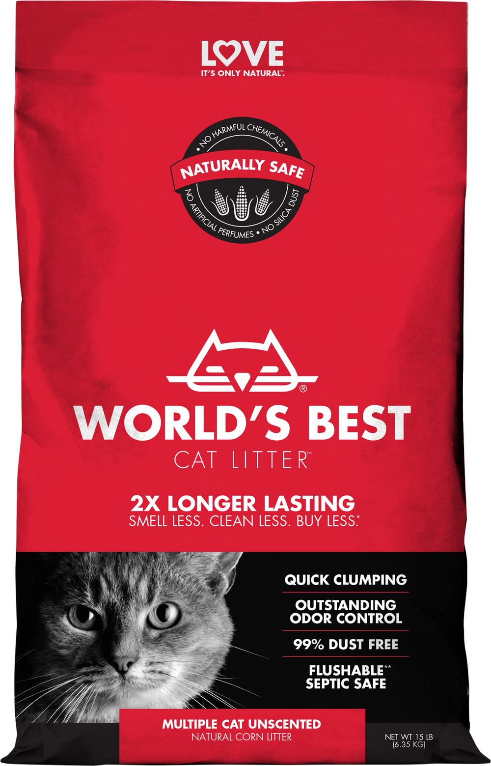 World's Best Cat Litter Unscented Multiple Cat Litter (15 lbs)