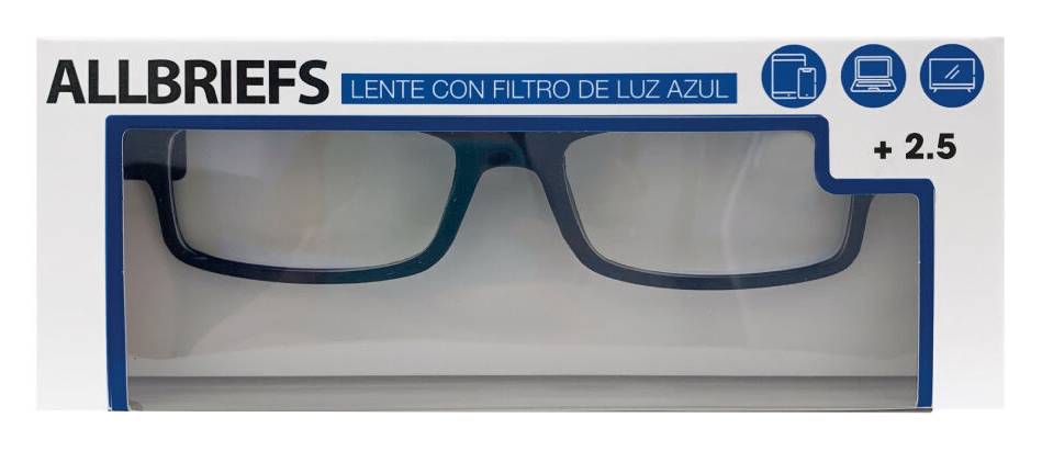 Allbriefs lentes con filtro de luz azul (+ 2.5)