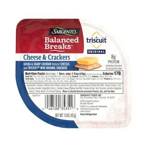 Sargento Balanced Breaks Gouda Sharp Cheddar Triscuit 1.5oz