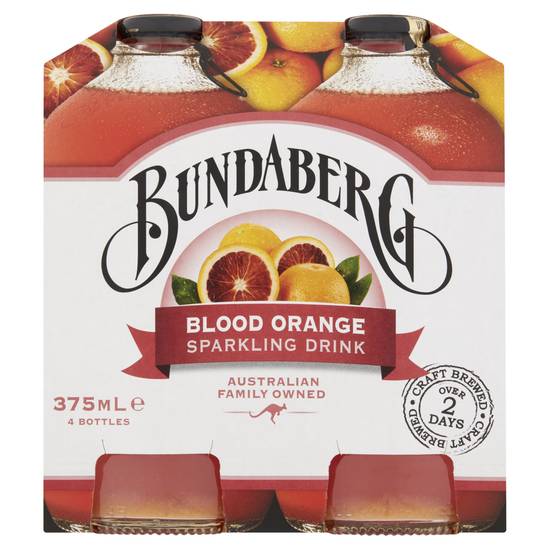 Bundaberg Brewed Drink Blood Orange 375ml (4 pack)