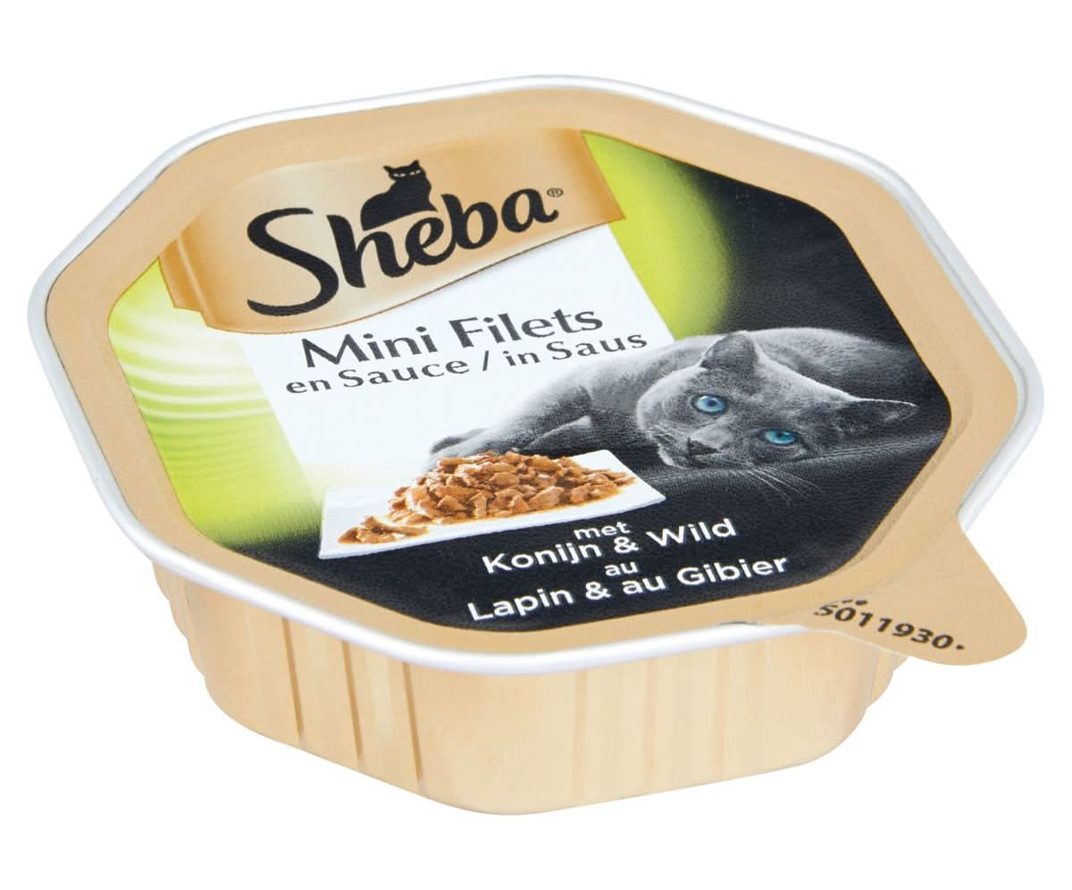 Sheba Mini Filets Barquette en Sauce au Lapin & au Gibier 85 g