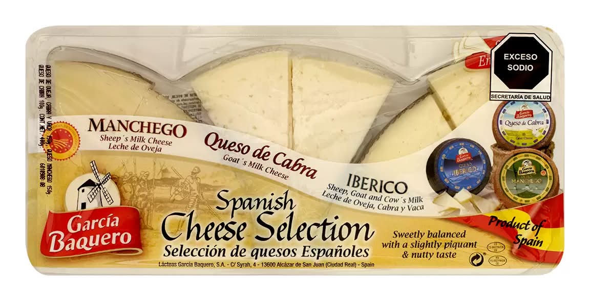 García Baquero · Selección de quesos de cabra, manchego e ibérico (400 g)