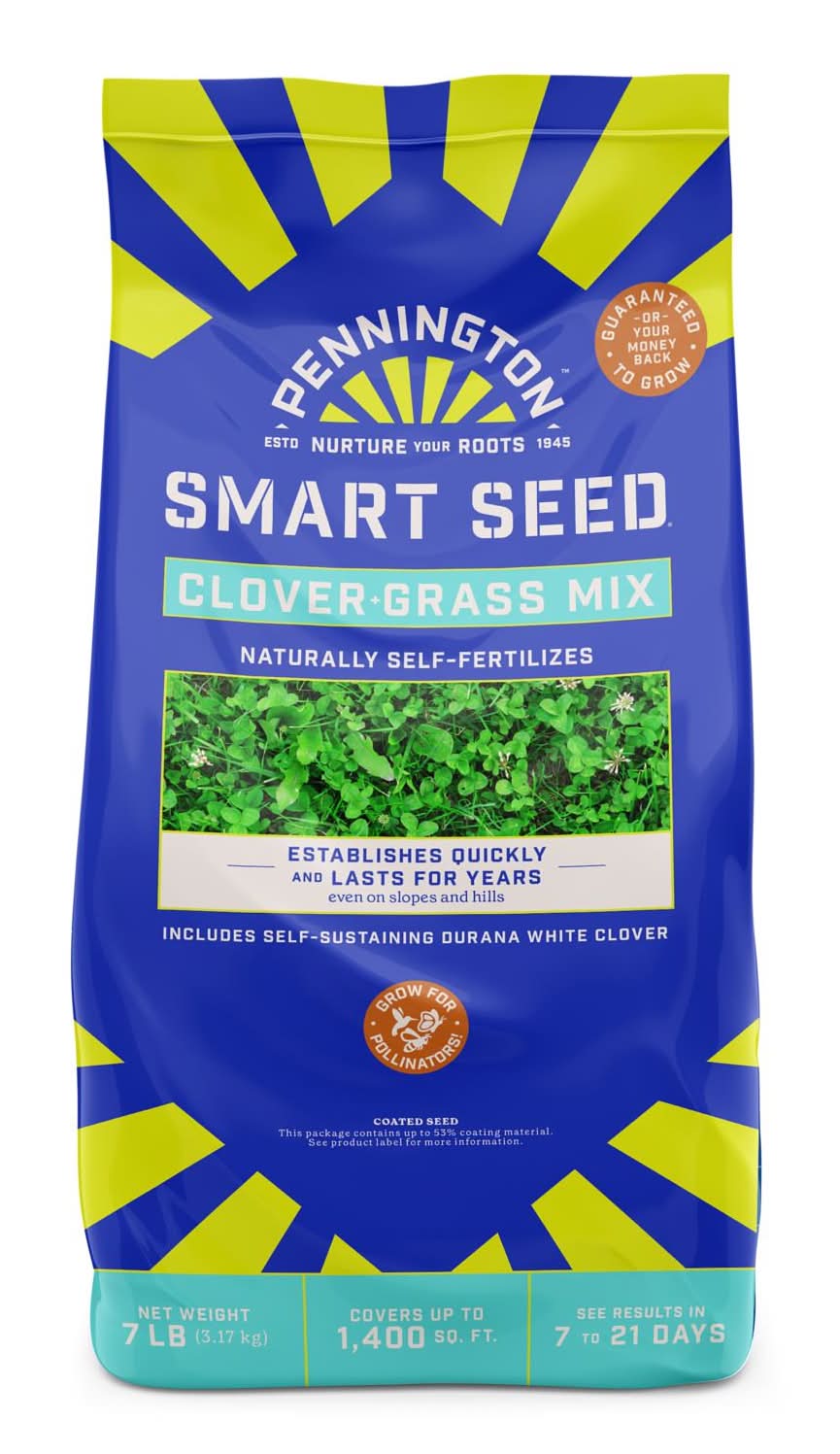 Pennington Smart Seed Clover Grass Mix Full Sun/Light Shade Grass Seed 7 Lb