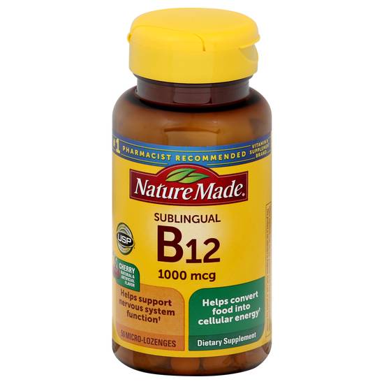 Nature Made Sublingual B12 1000 Mcg Cherry Flavor Supplement (50 ct)