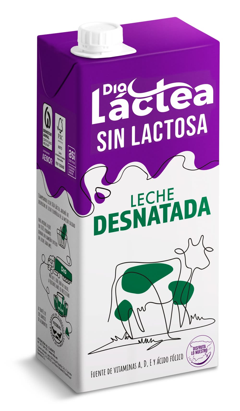 Leche Desnatada Sin Lactosa Dia Láctea 1 L