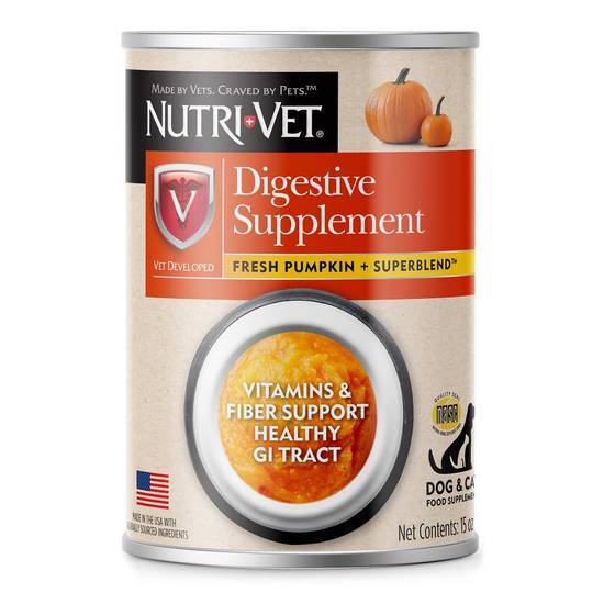 Nutri-Vet Digestive Support Pumpkin Supplements For Dogs (15 oz)