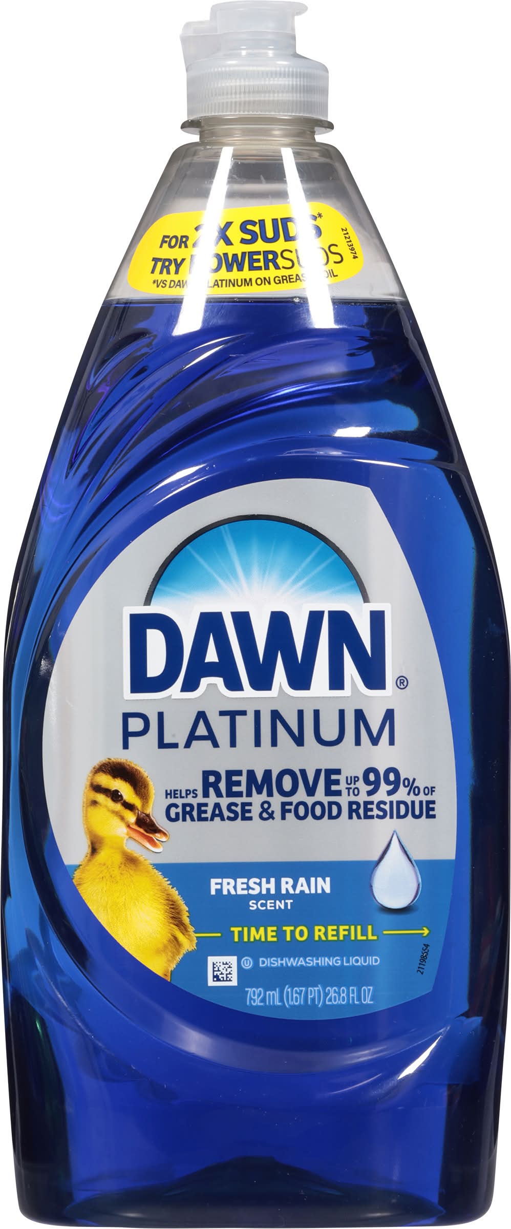Dawn Platinum Dishwashing Liquid, Fresh Rain (26.8 fl oz)