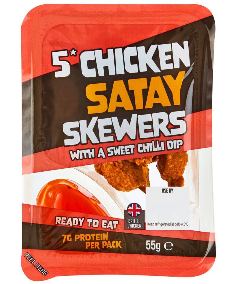 Chicken Satay Skewers With a Sweet Chilli Dip (5 pack)