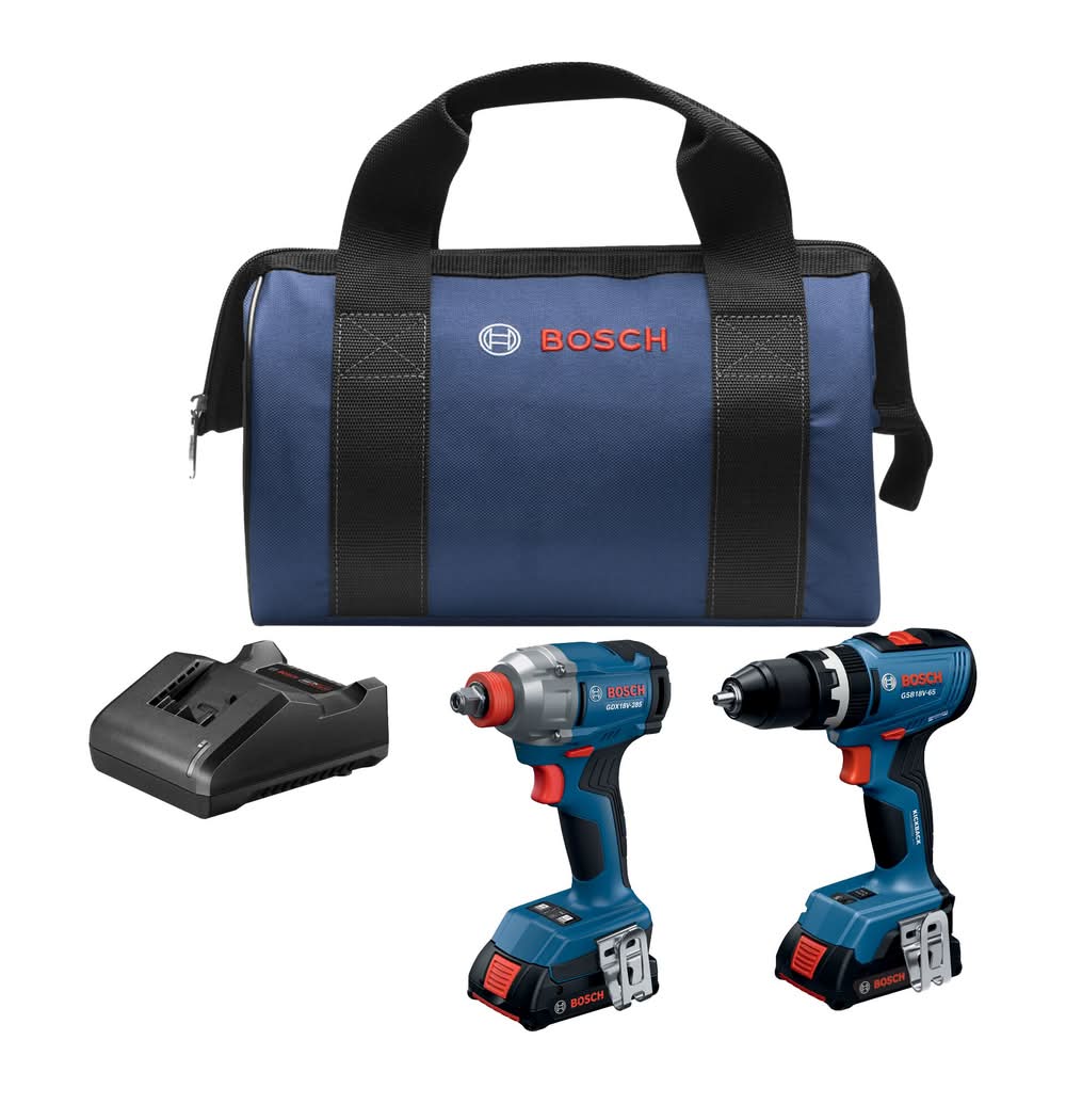 Bosch 18-volt 2 -Tool Brushless Power Tool Combo Kit with Soft Case ( 2 -Batteries Included and Charger Included )
