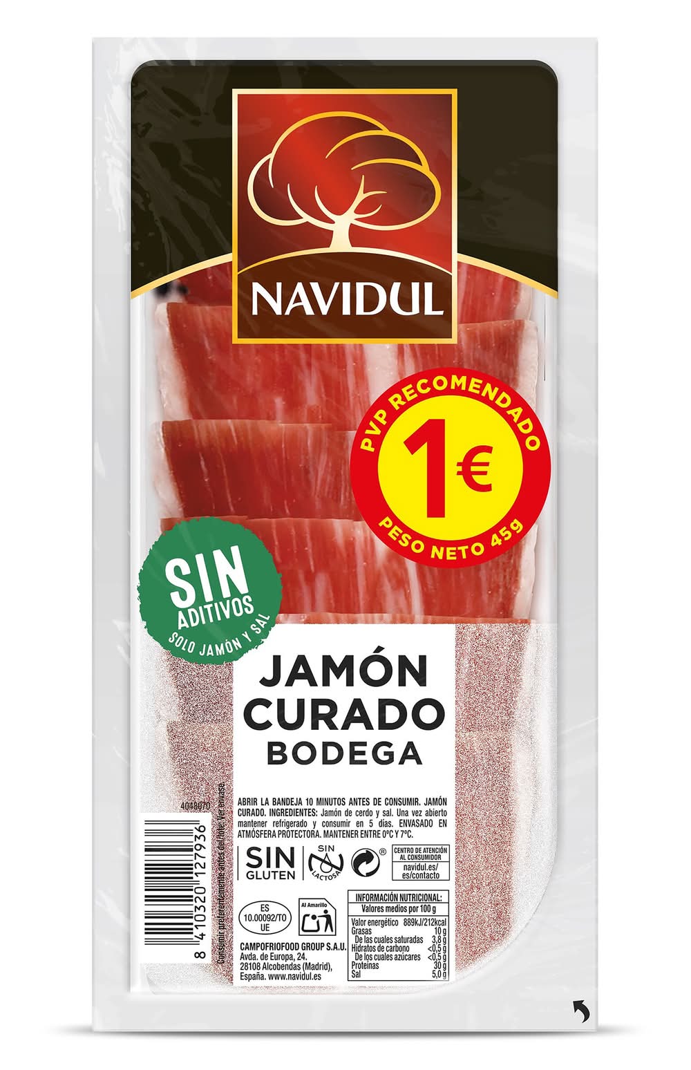 Jamón Curado Navidul Sobre 45 G