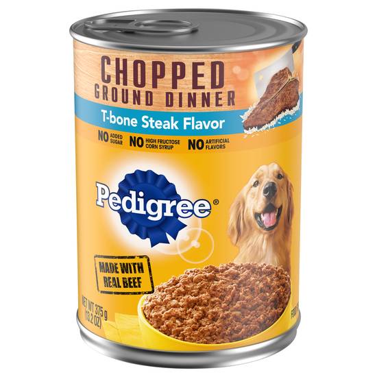 Pedigree Chopped Ground Dinner T-Bone Steak Flavor Canned Wet Dog Food (13.2 oz)