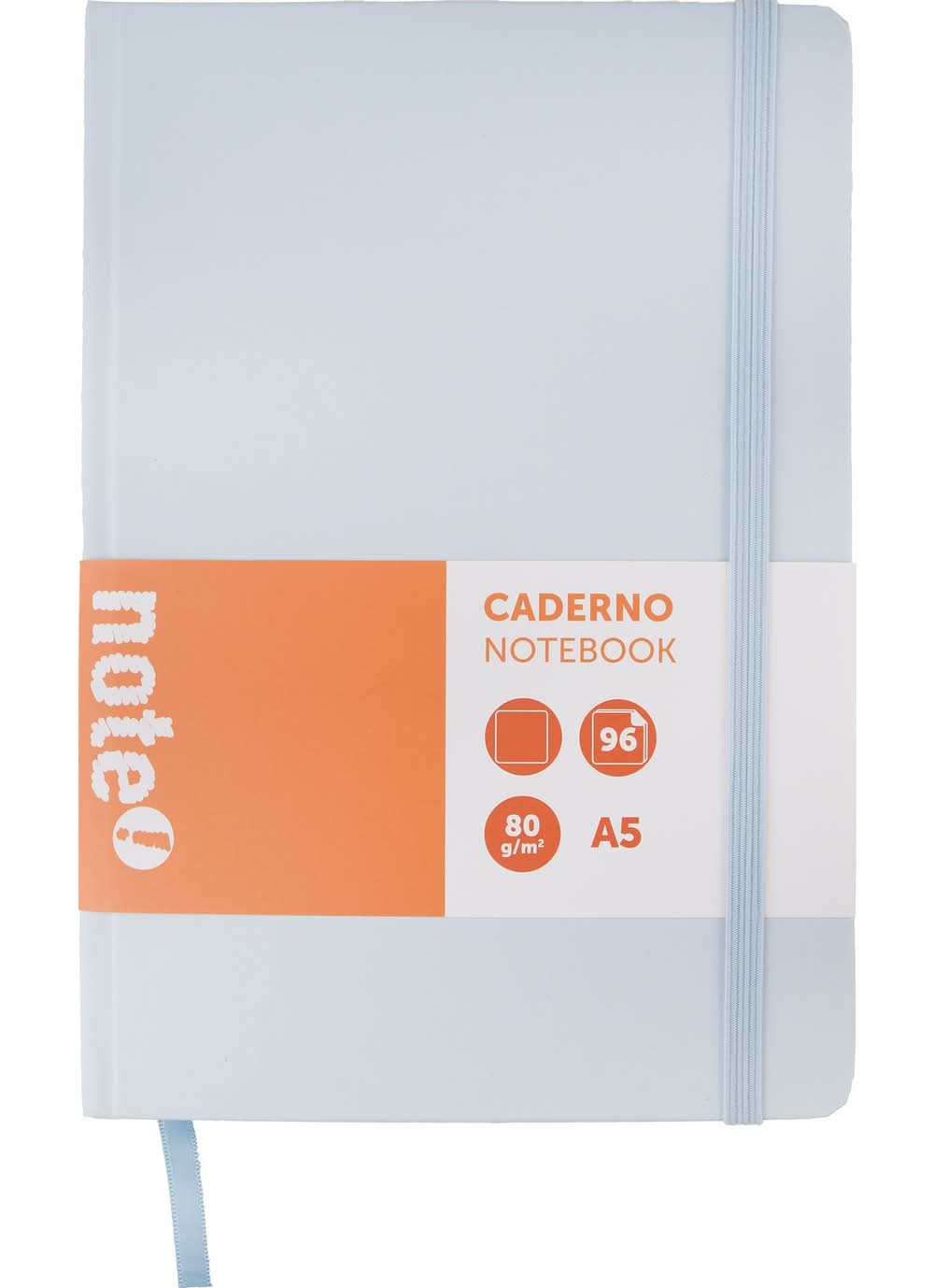 Caderno Agrafado A5Capa Dura Com Elástico Liso Pastel