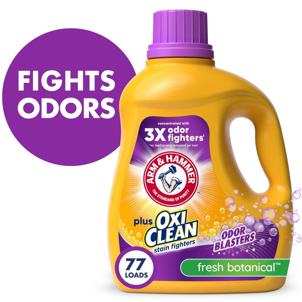 Arm & Hammer Plus Oxiclean Odor Blasters Fresh Botanical, 77 Loads Liquid Laundry, 100.5 fl oz