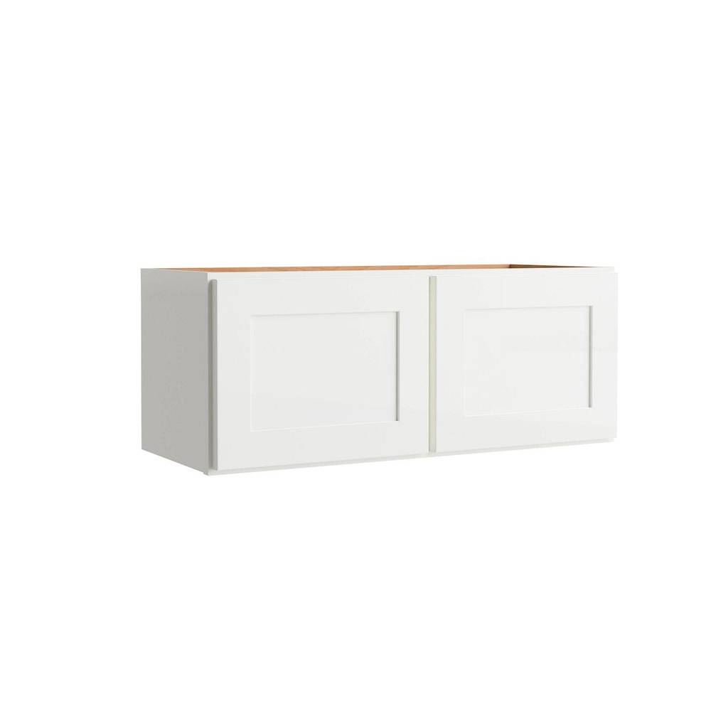 Project Source 30-in W x 12-in H x 12-in D White Wall Fully Assembled Cabinet (Recessed Panel Shaker Door Style) | W3012BW