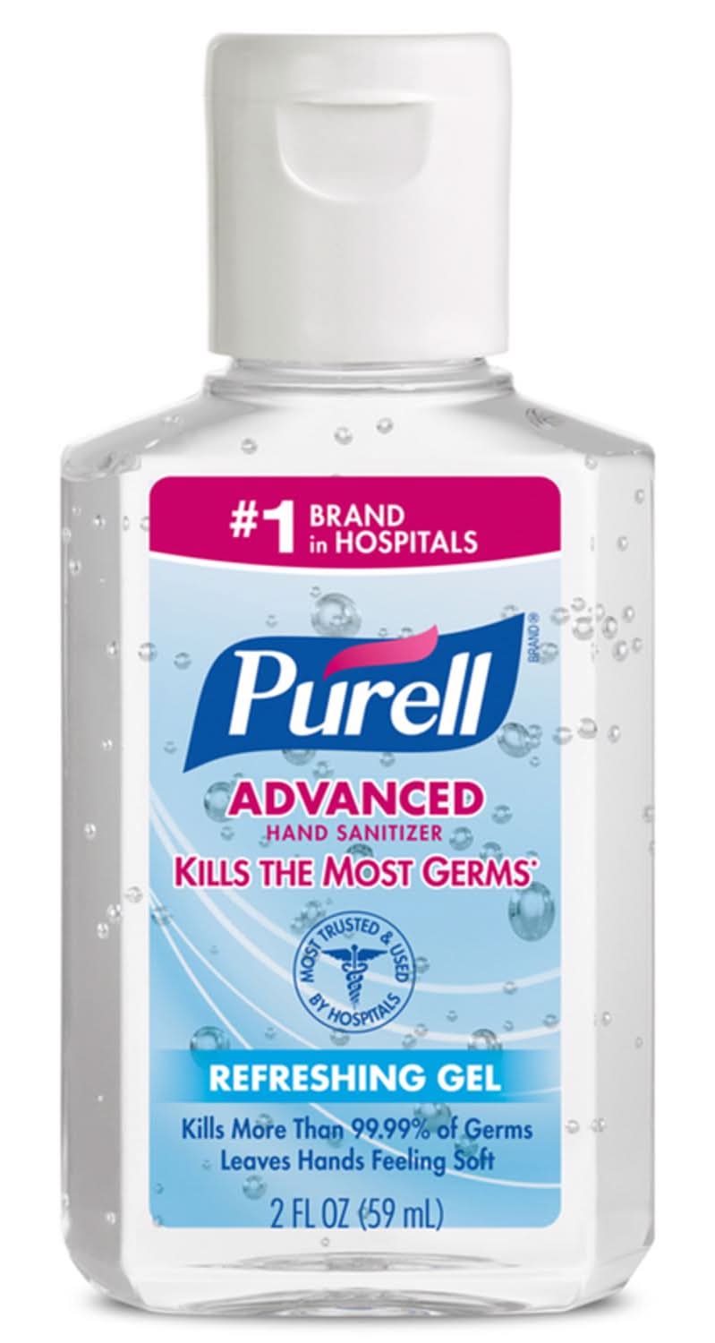 Purell Unscented Scent Gel Advanced Hand Sanitizer 2 Oz