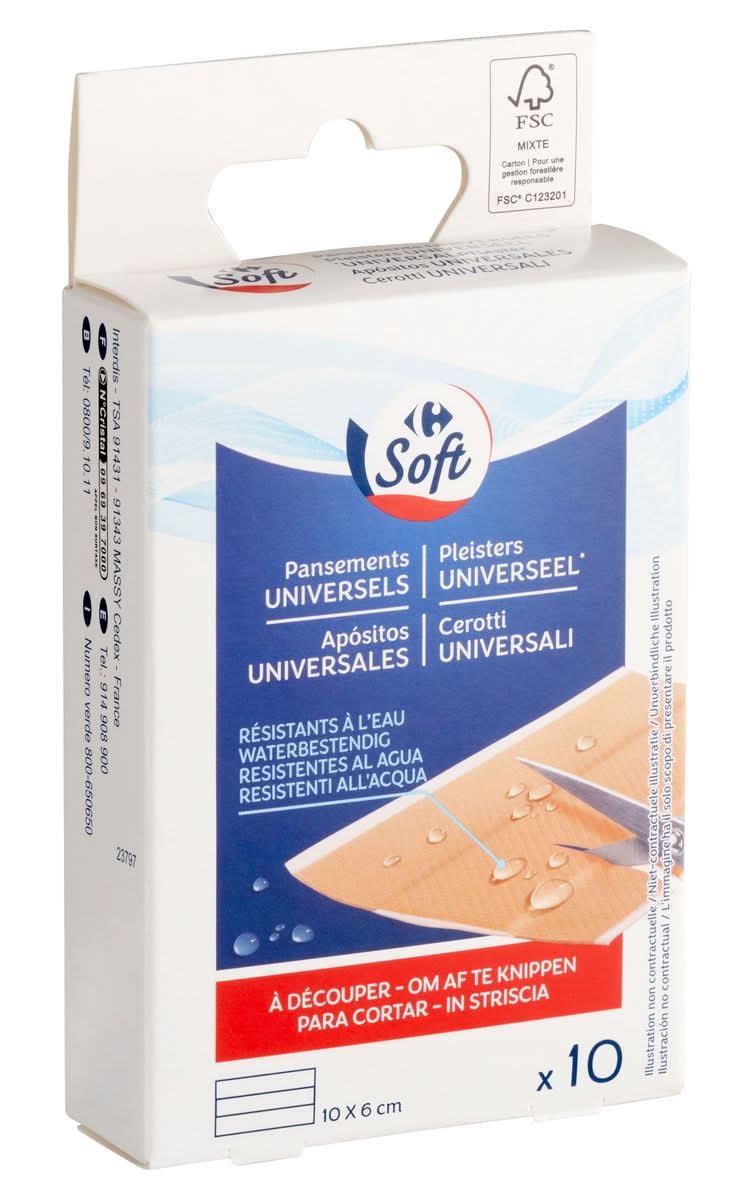 Carrefour Soft Pleisters Universeel 10 Stuks