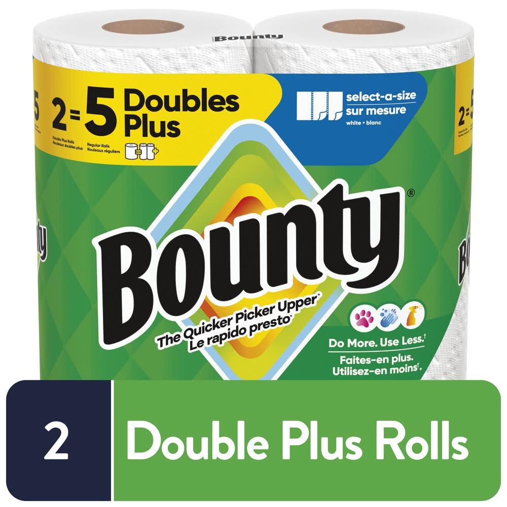 Bounty Paper Towel Rolls, 11x5.9 in, White (2 ct)