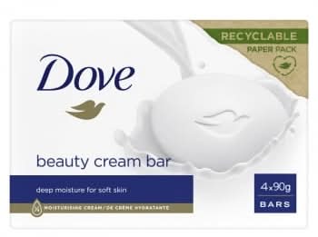 Jabón original en pastilla para cara, cuerpo y manos Dove pack de 4 unidades 90 g.