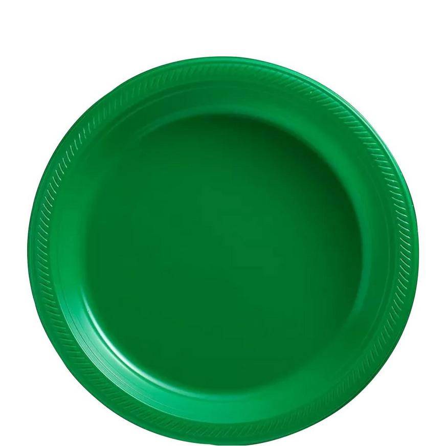 Festive Green Plastic Dessert Plates 20ct